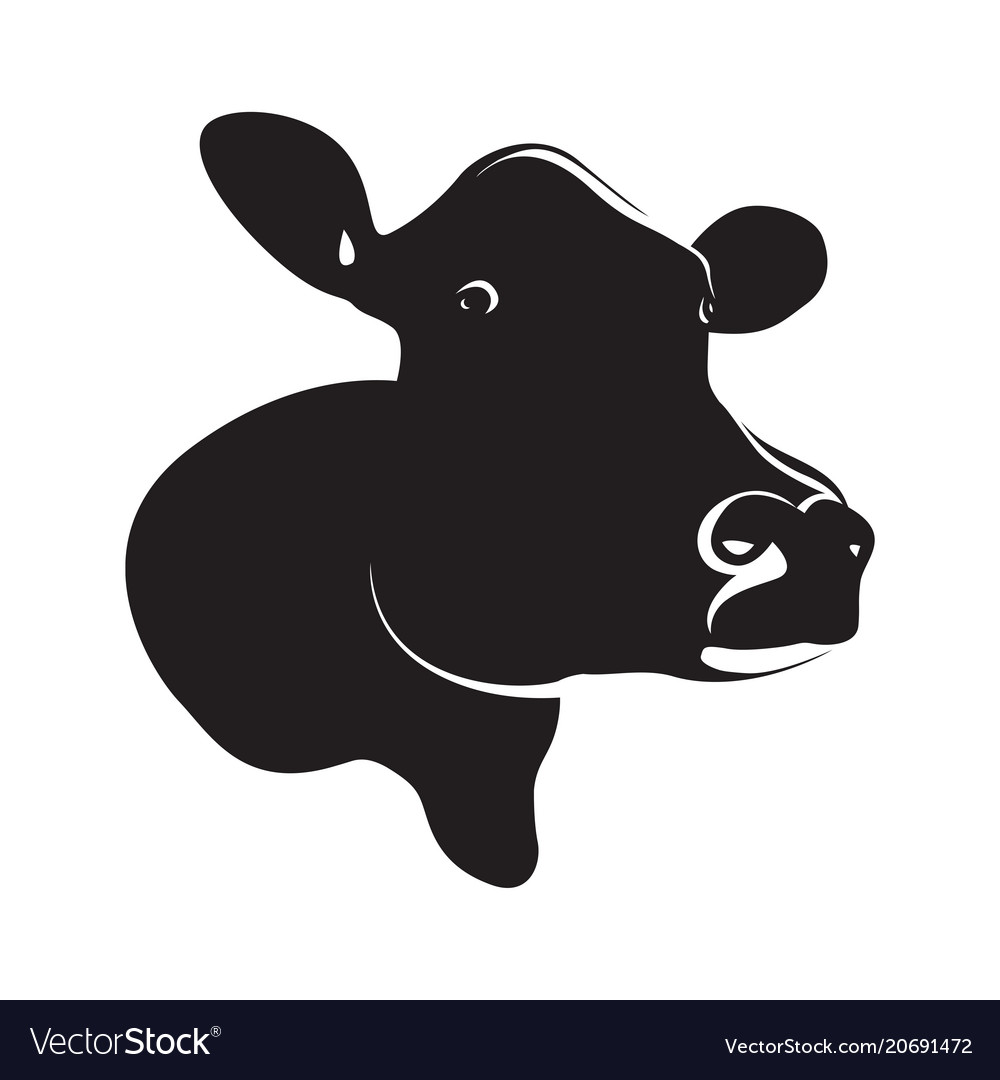 Abstract black cow head Royalty Free Vector Image