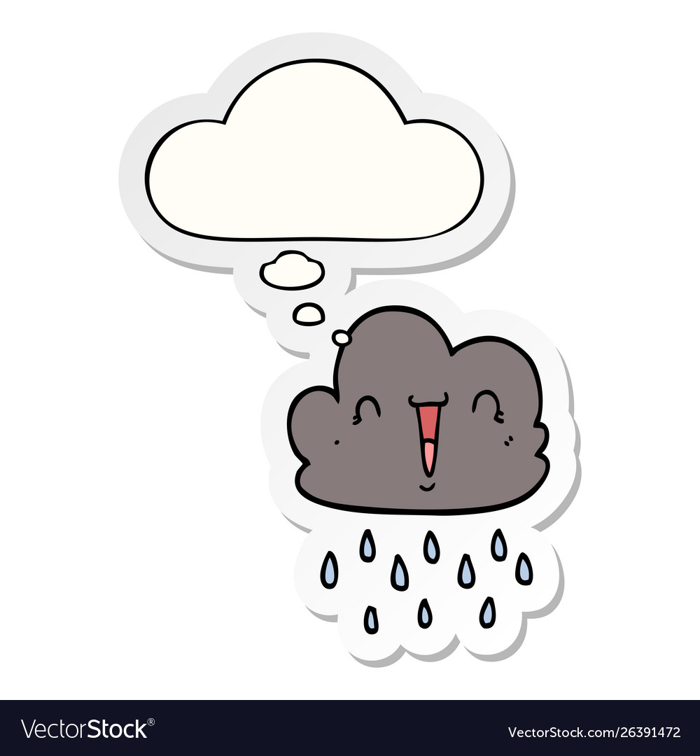 Cartoon Storm Cloud And Thought Bubble Royalty Free Vector