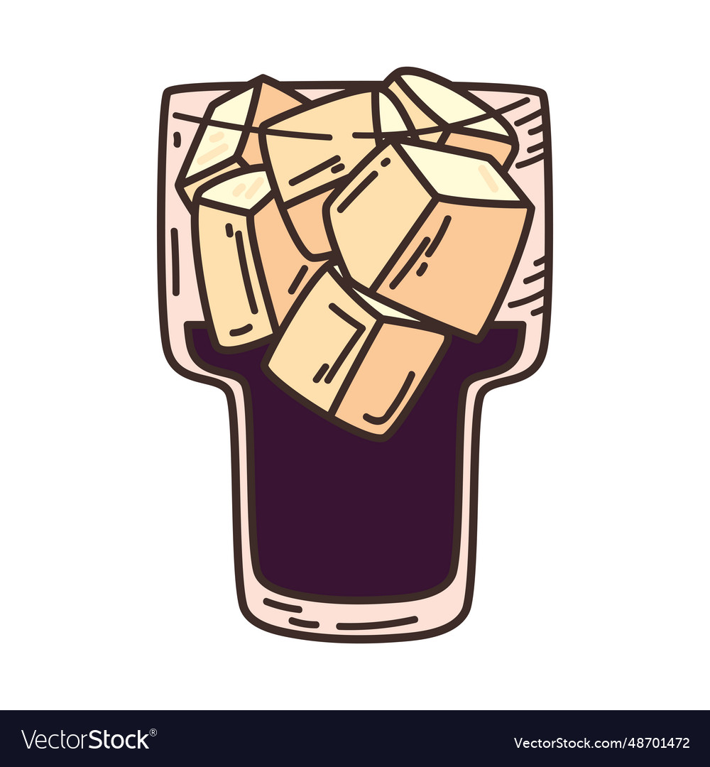 Coffee cup with ice Royalty Free Vector Image - VectorStock