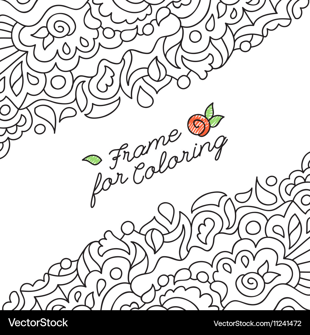 Frame for coloring Royalty Free Vector Image - VectorStock