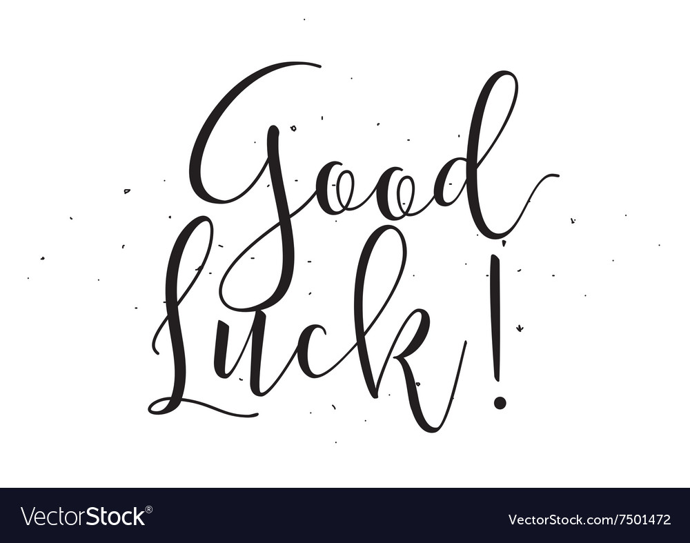 Good luck inscription greeting card Royalty Free Vector