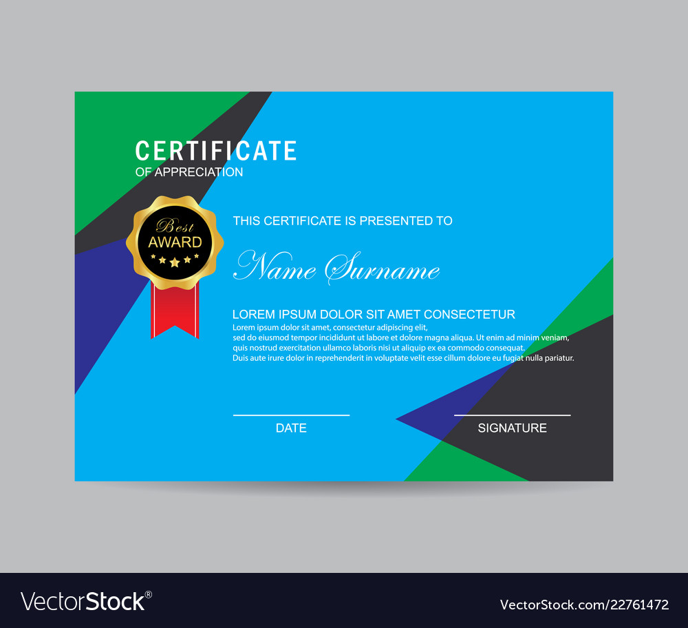 Modern certificate template Royalty Free Vector Image