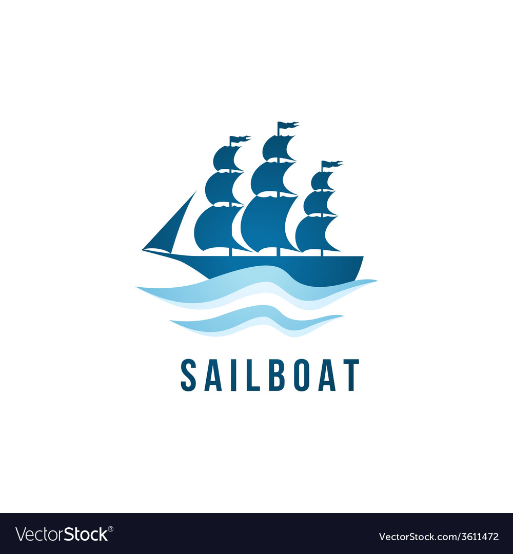 Sailboat Logo Template Royalty Free Vector Image Sailboat Logo Template Vector Image
