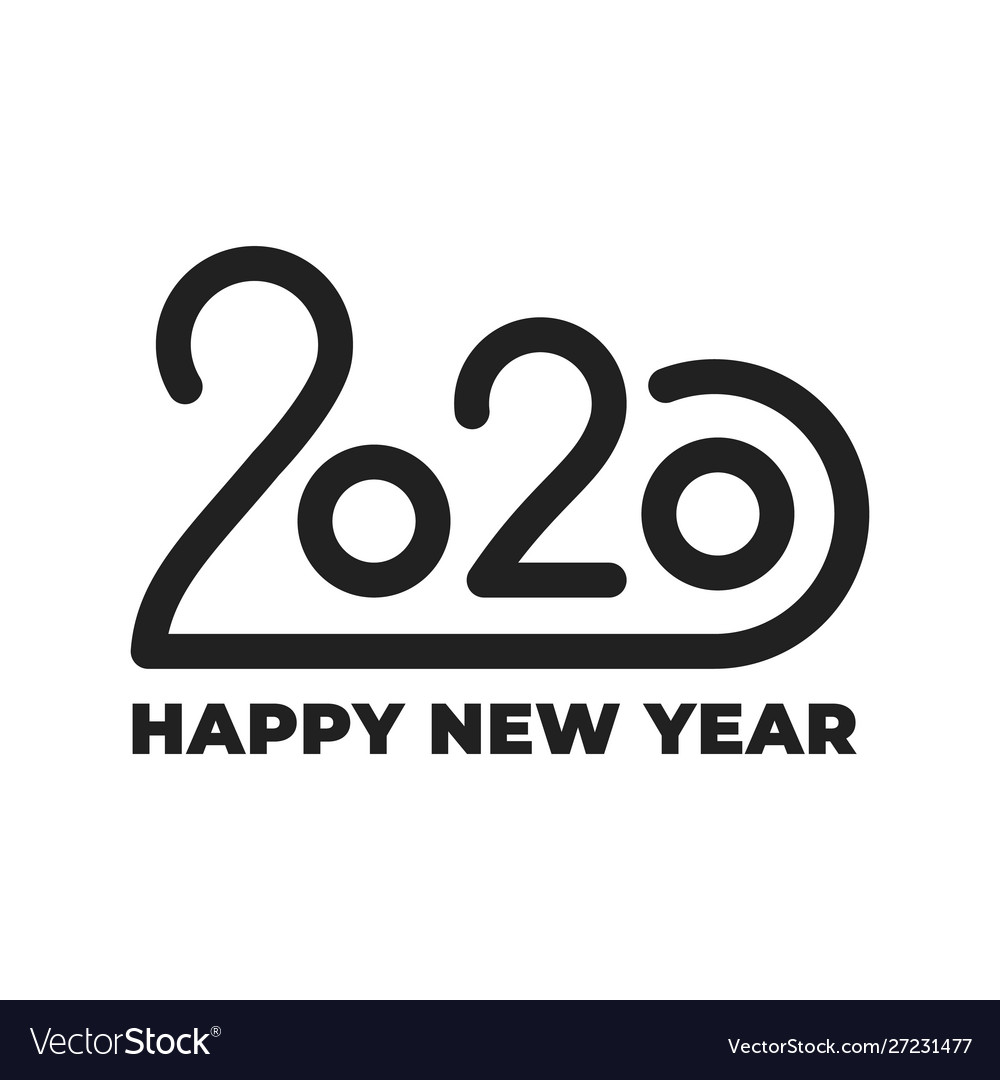 2020 new year winter holiday lettering typography Vector Image