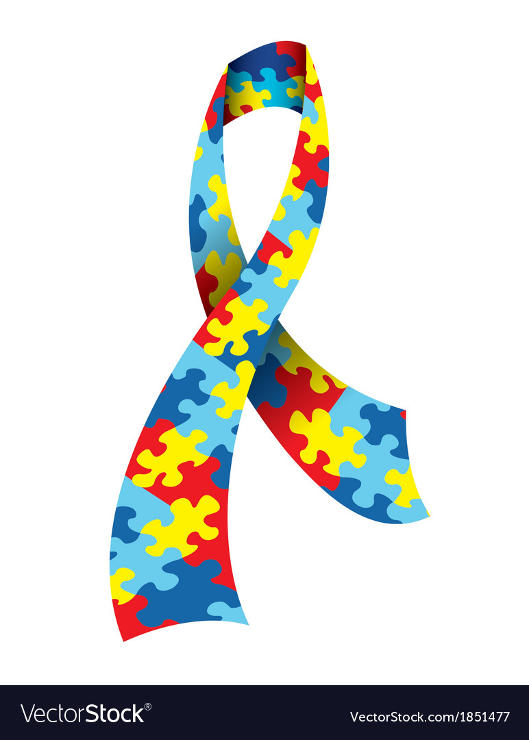 autism awareness ribbon vector