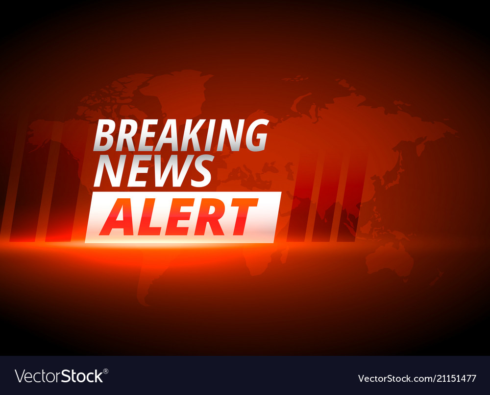 Breaking News Alert Background In Red Theme Vector Image