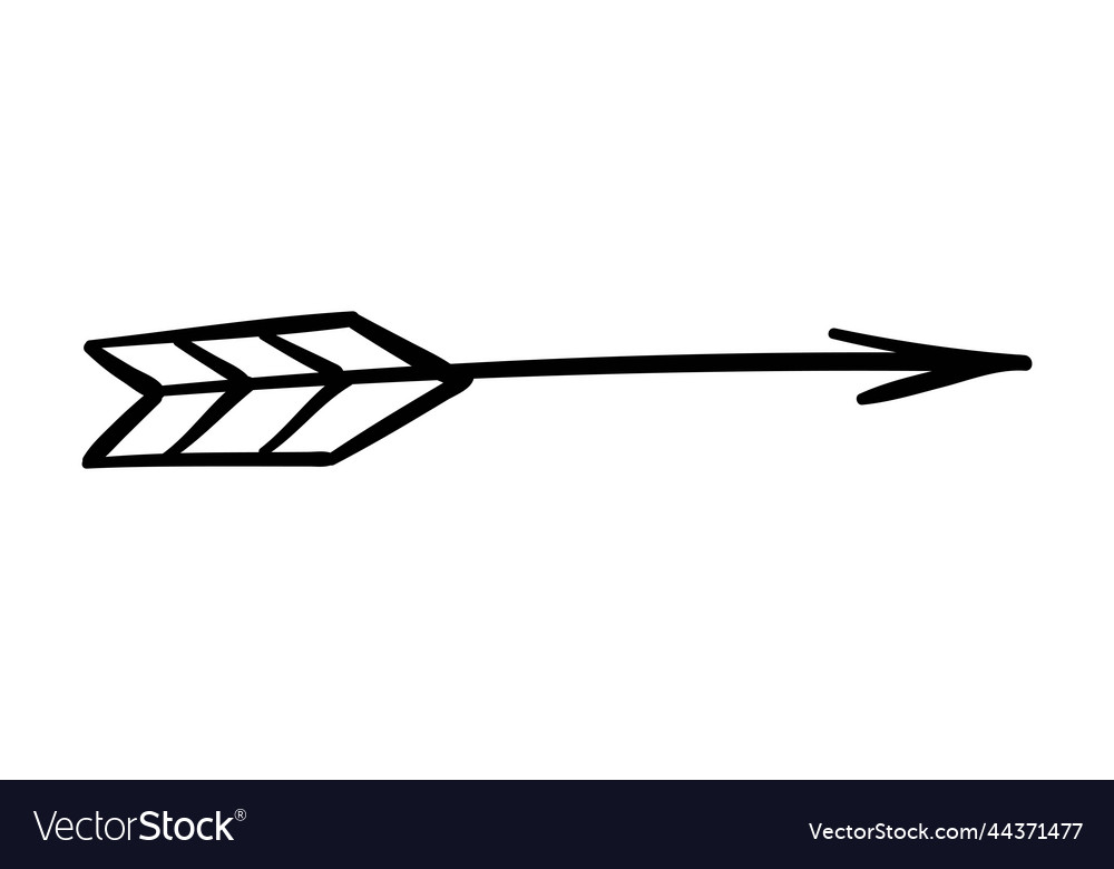 Hand painted bow arrow Royalty Free Vector Image