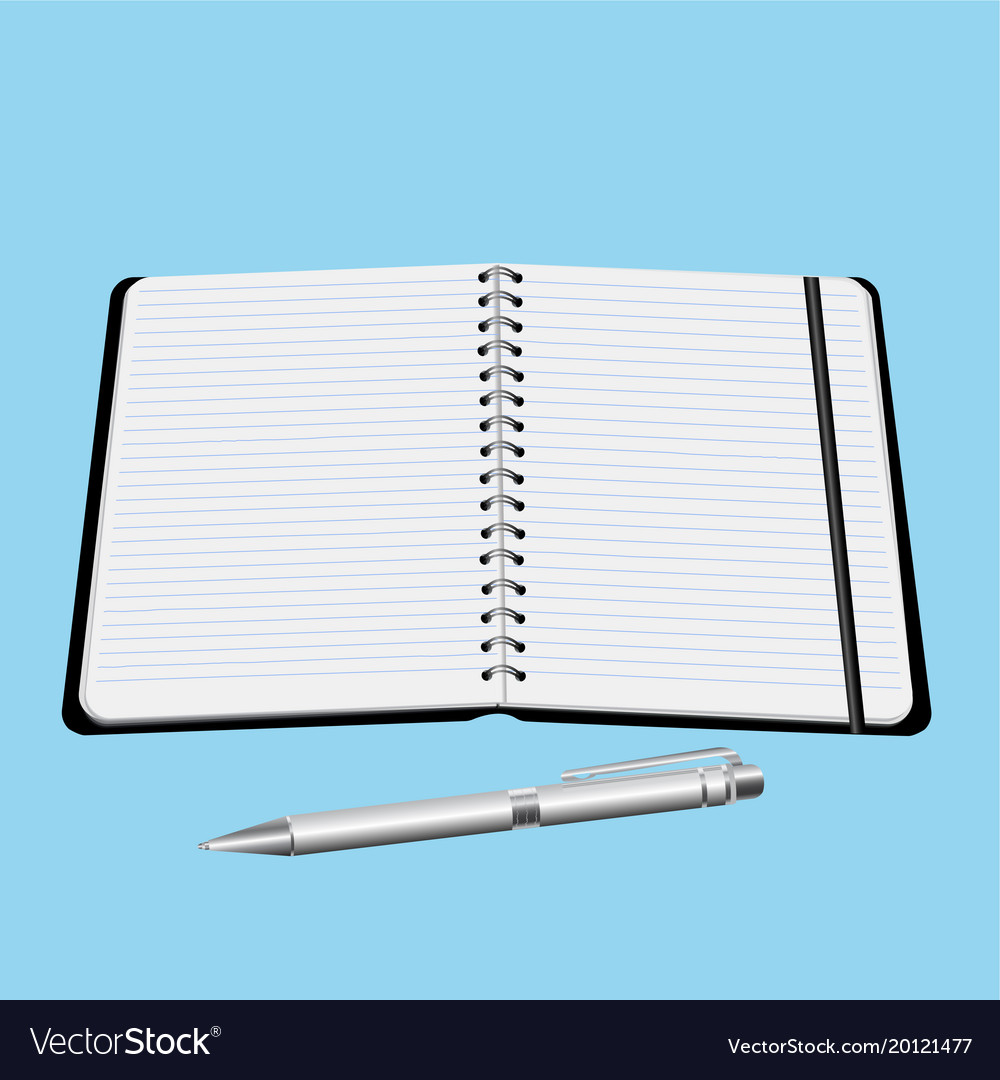 Office notebook with pen Royalty Free Vector Image