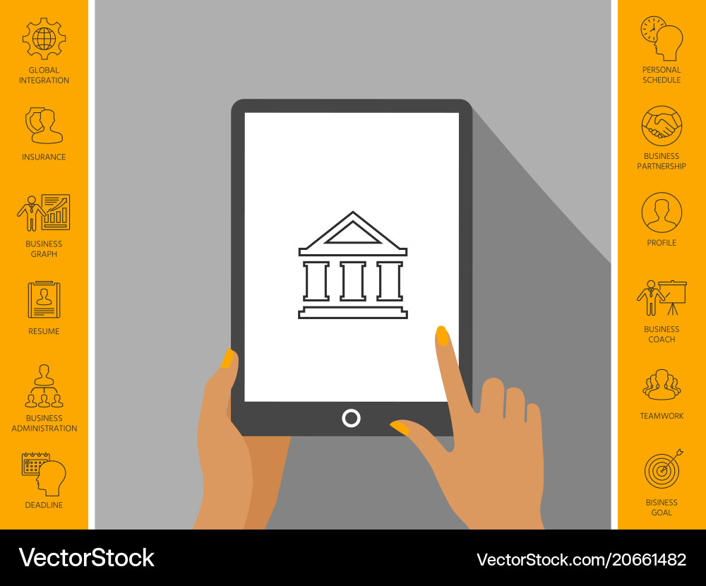 Bank line icon Royalty Free Vector Image - VectorStock