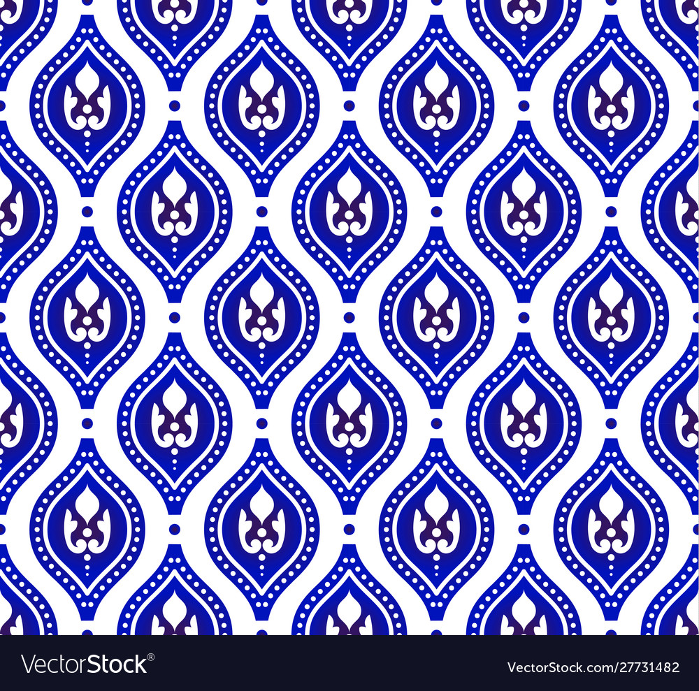 Blue And White Seamless Pattern Royalty Free Vector Image