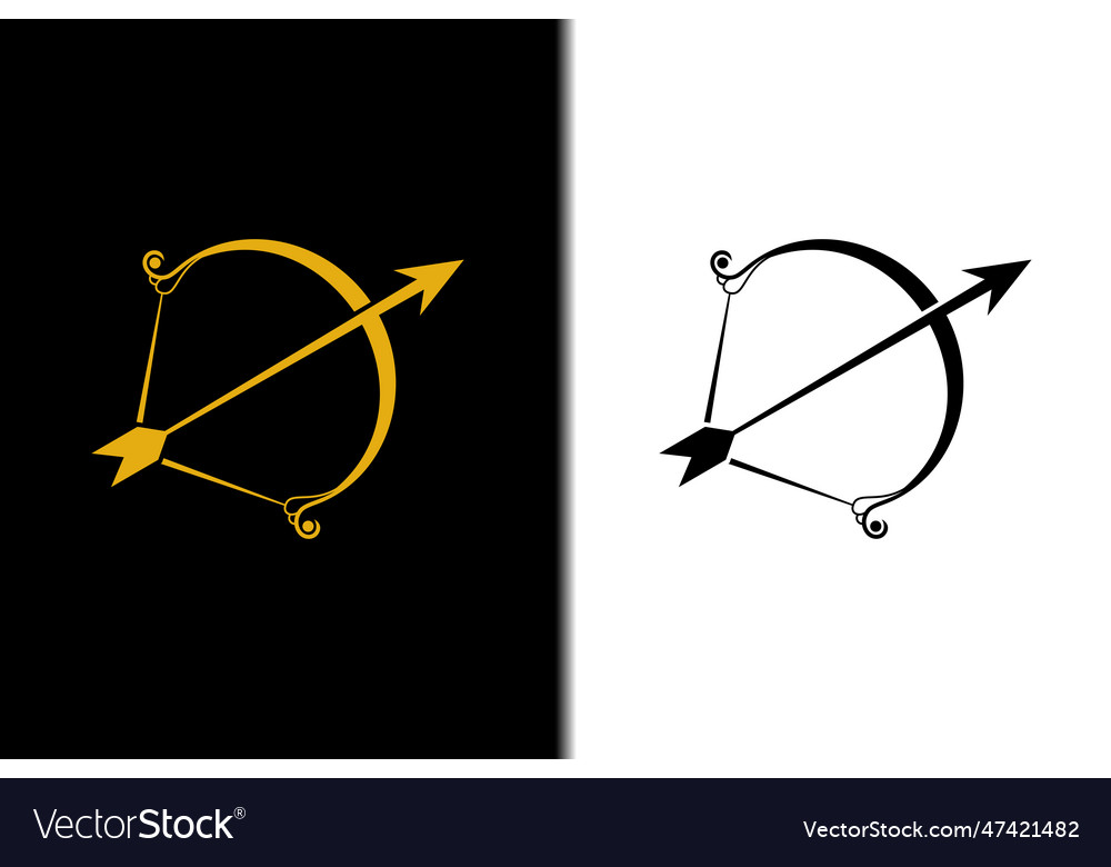 Bow And Arrow Gold Royalty Free Vector Image - Vectorstock