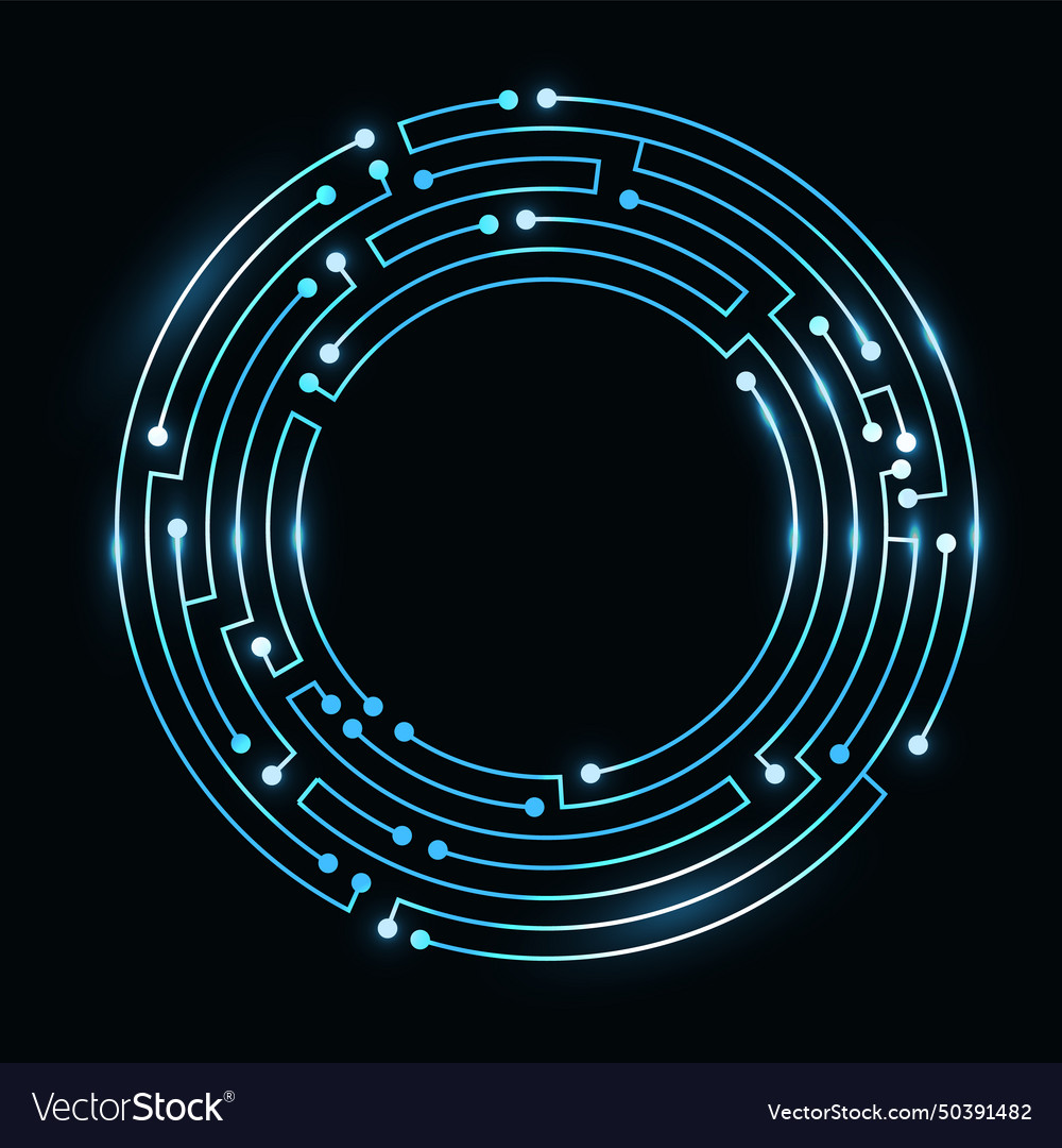Circuit board circle frame abstract digital round Vector Image Circuit board circle frame abstract digital round