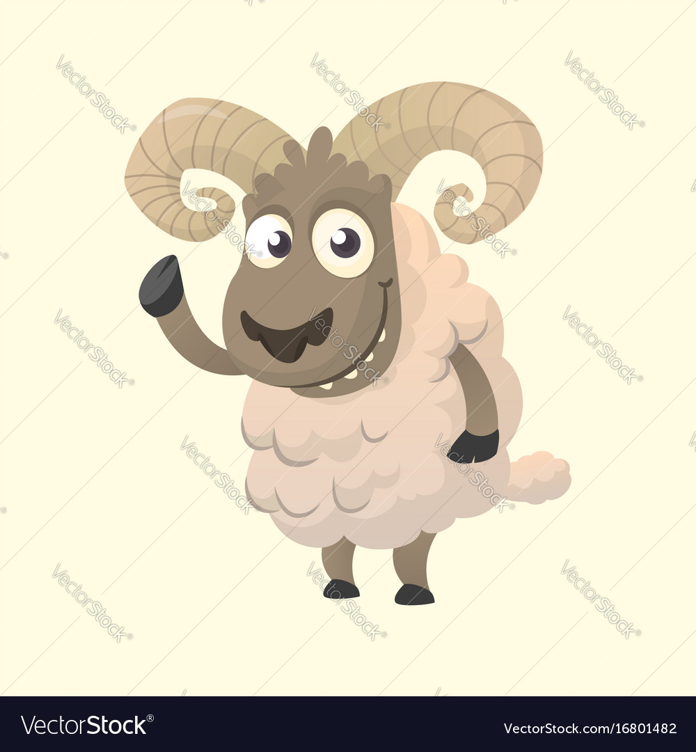 Cute cartoon sheep mascot Royalty Free Vector Image