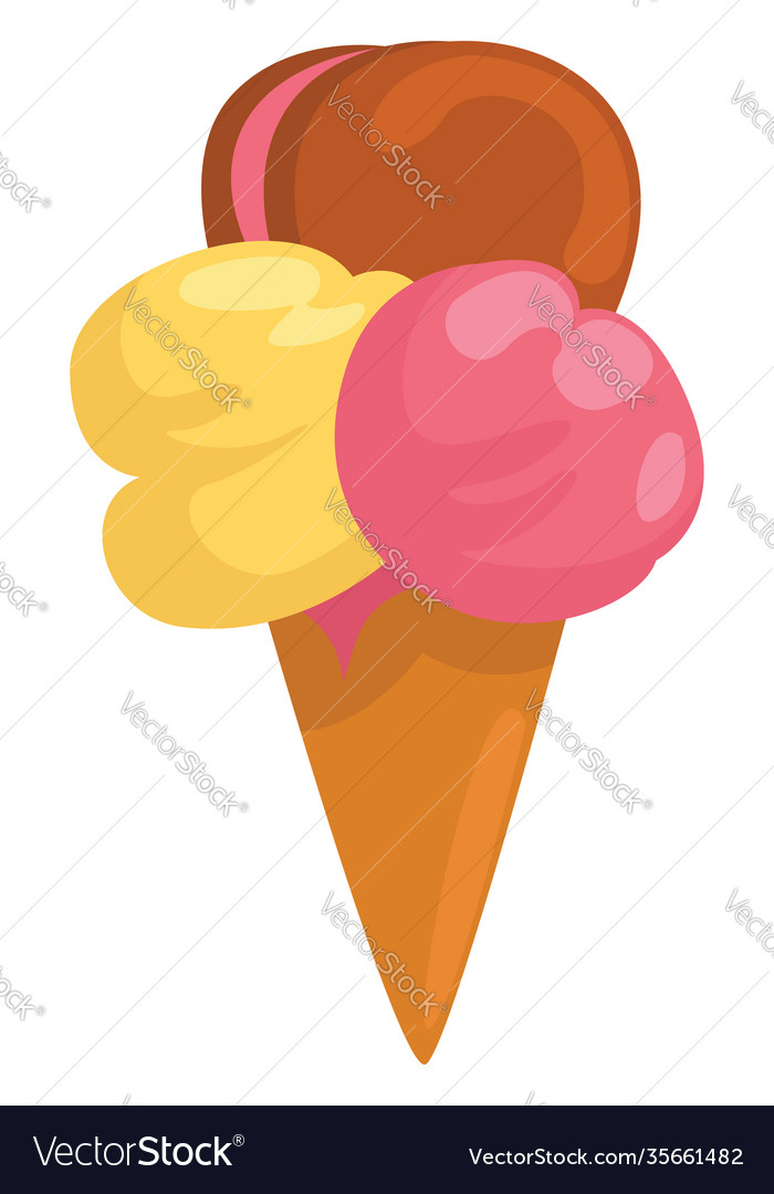 Ice cream cone on white background Royalty Free Vector Image