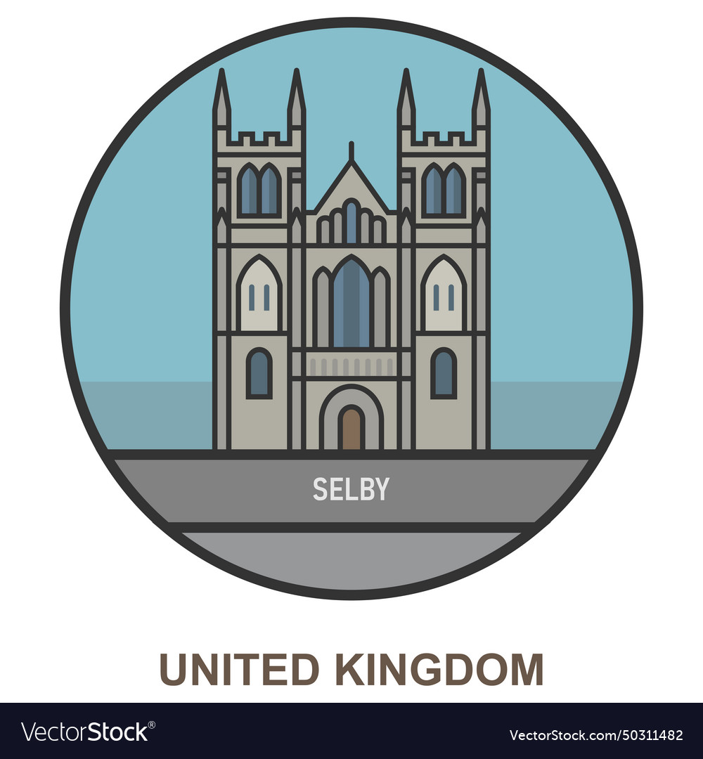 Selby cities and towns in united kingdom Vector Image