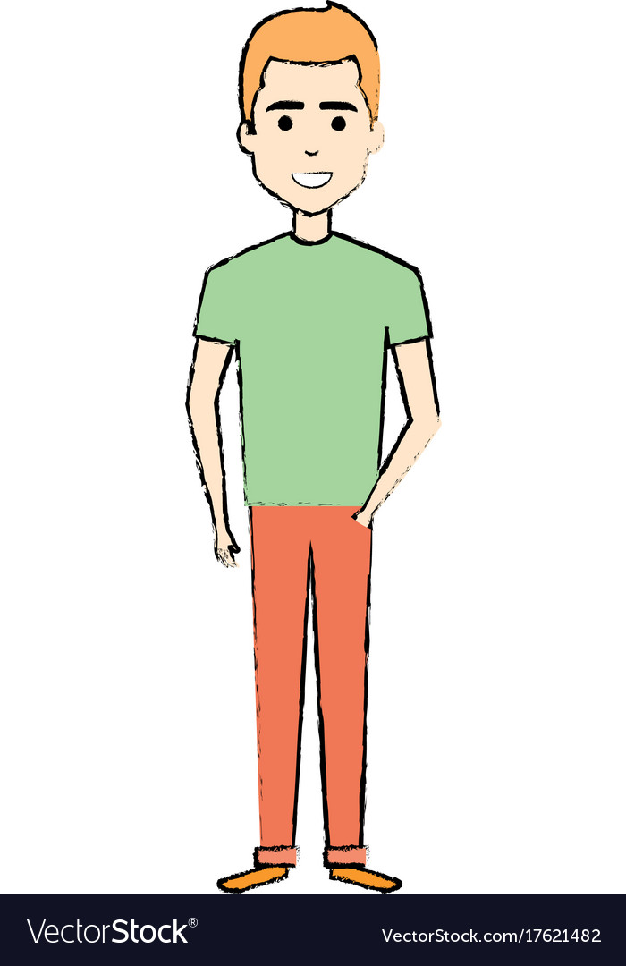 Young man standing avatar character Royalty Free Vector