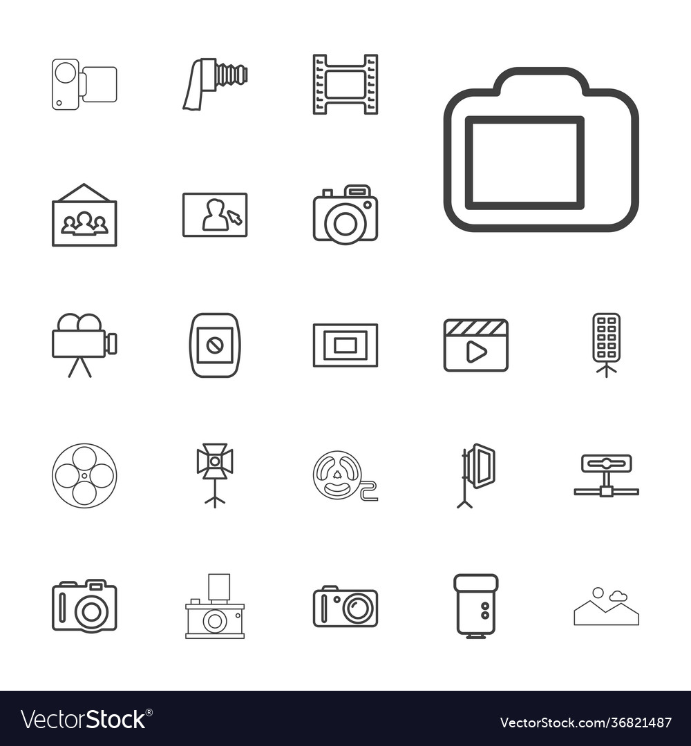 22 camera icons Royalty Free Vector Image - VectorStock