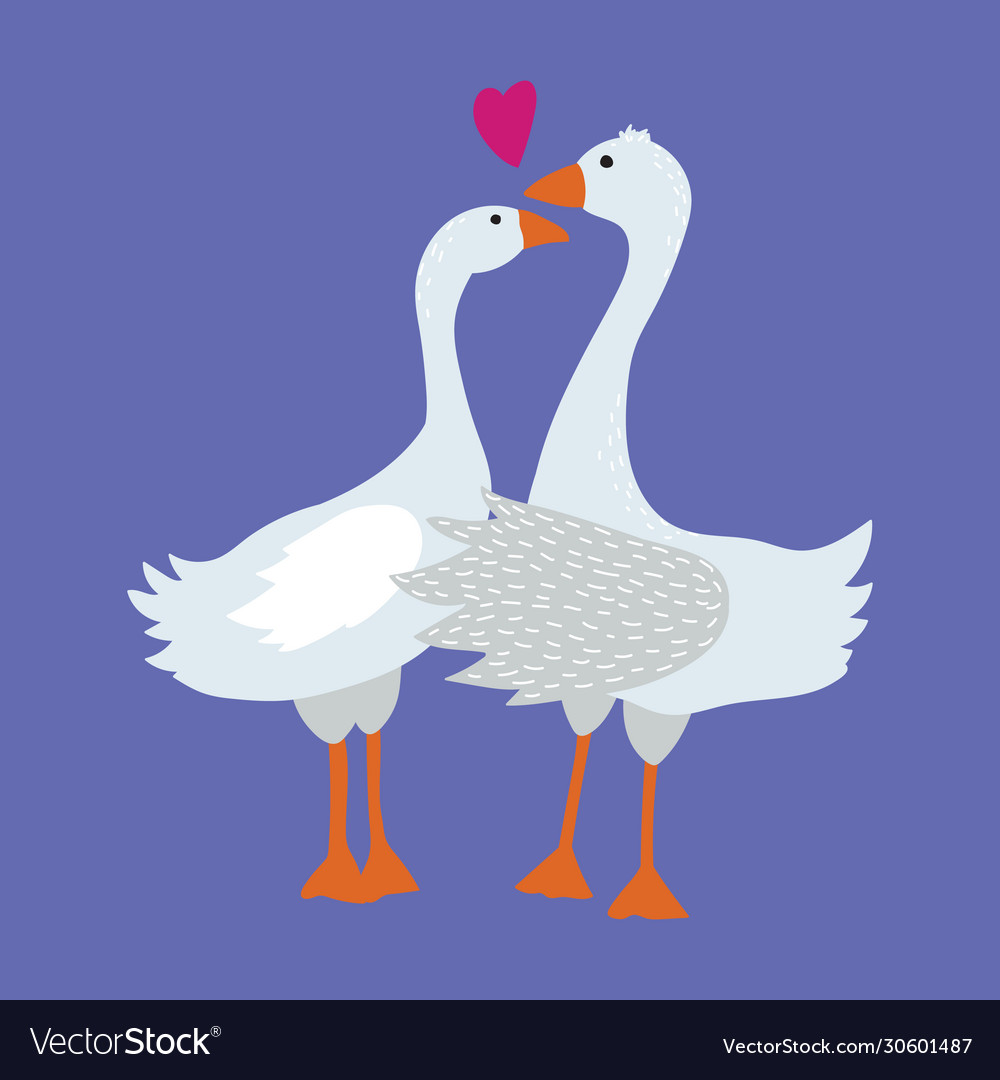 Cartoon color goose with holiday accessory Vector Image