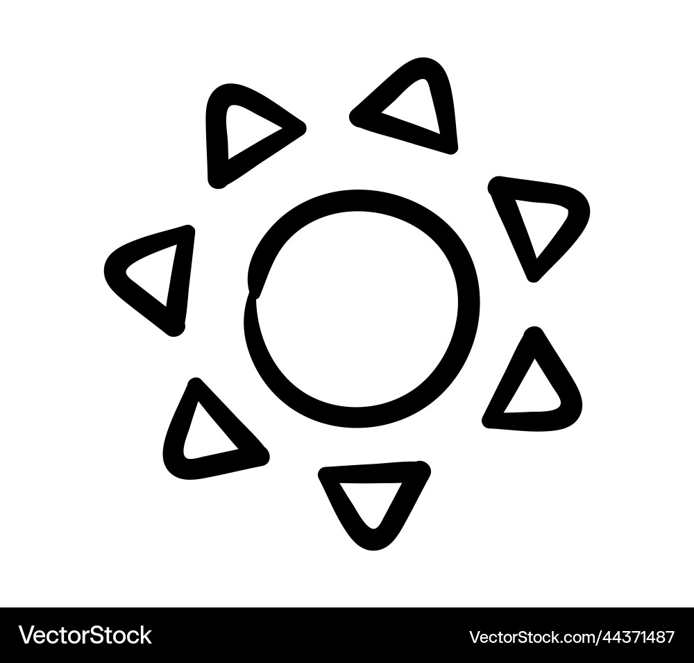 Hand painted sun Royalty Free Vector Image - VectorStock