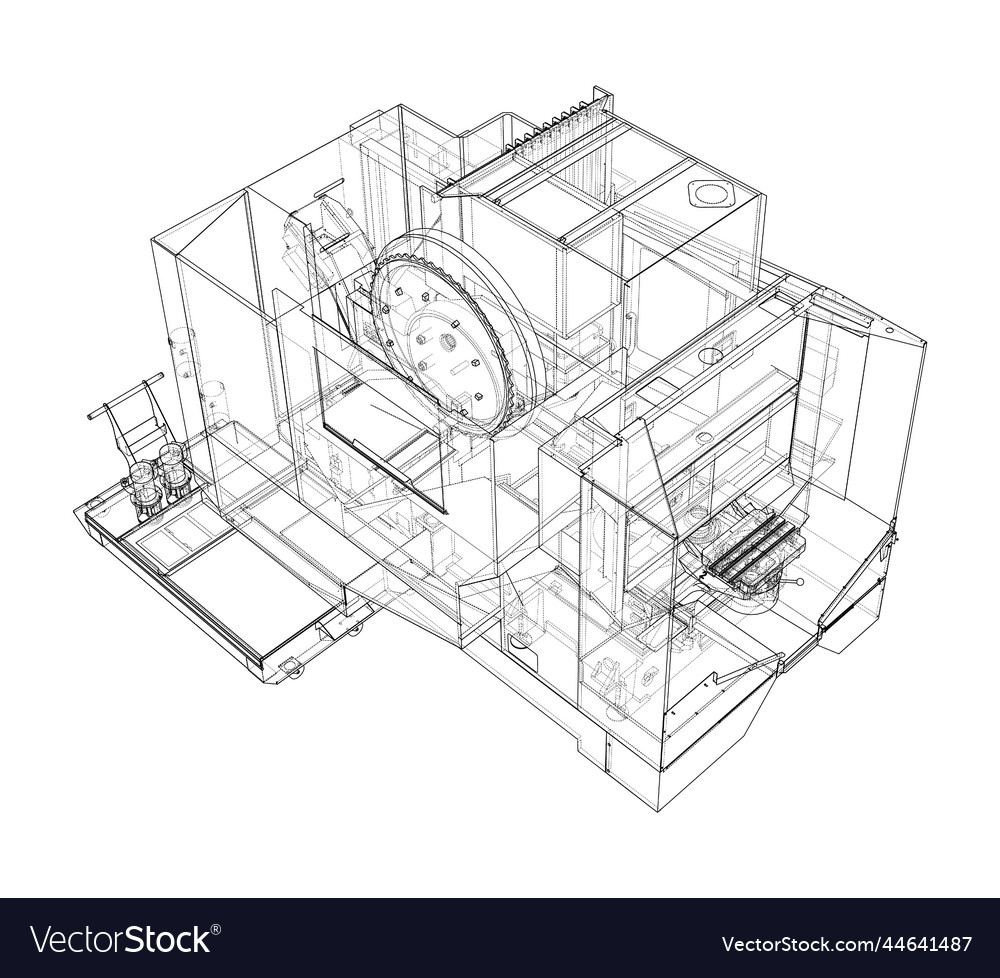 Metalworking cnc milling machine Royalty Free Vector Image