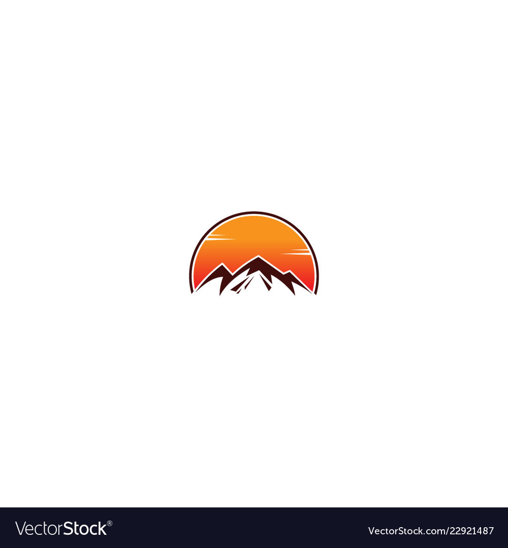 Mountain sunset nature logo Royalty Free Vector Image