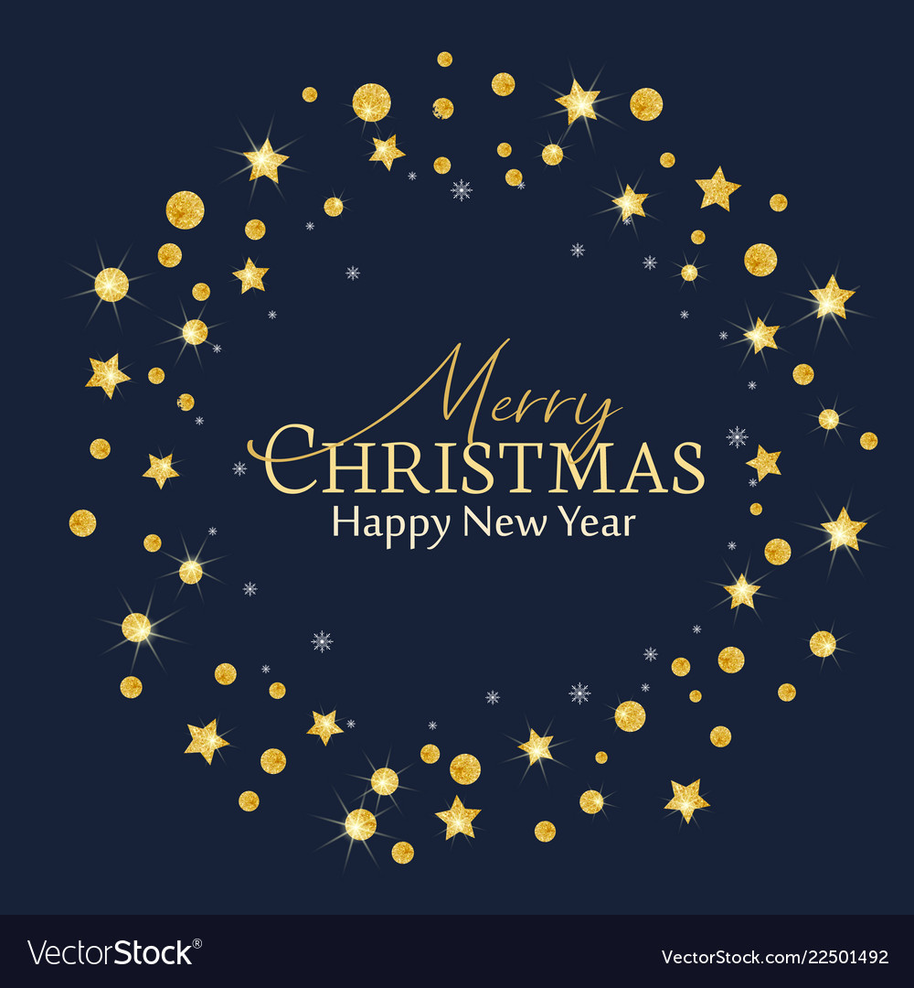 Christmas golden stars Royalty Free Vector Image