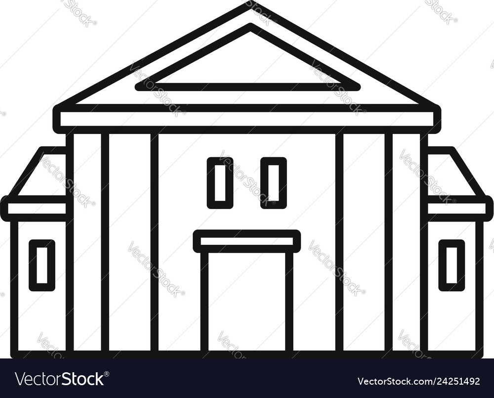 Column courthouse icon outline style