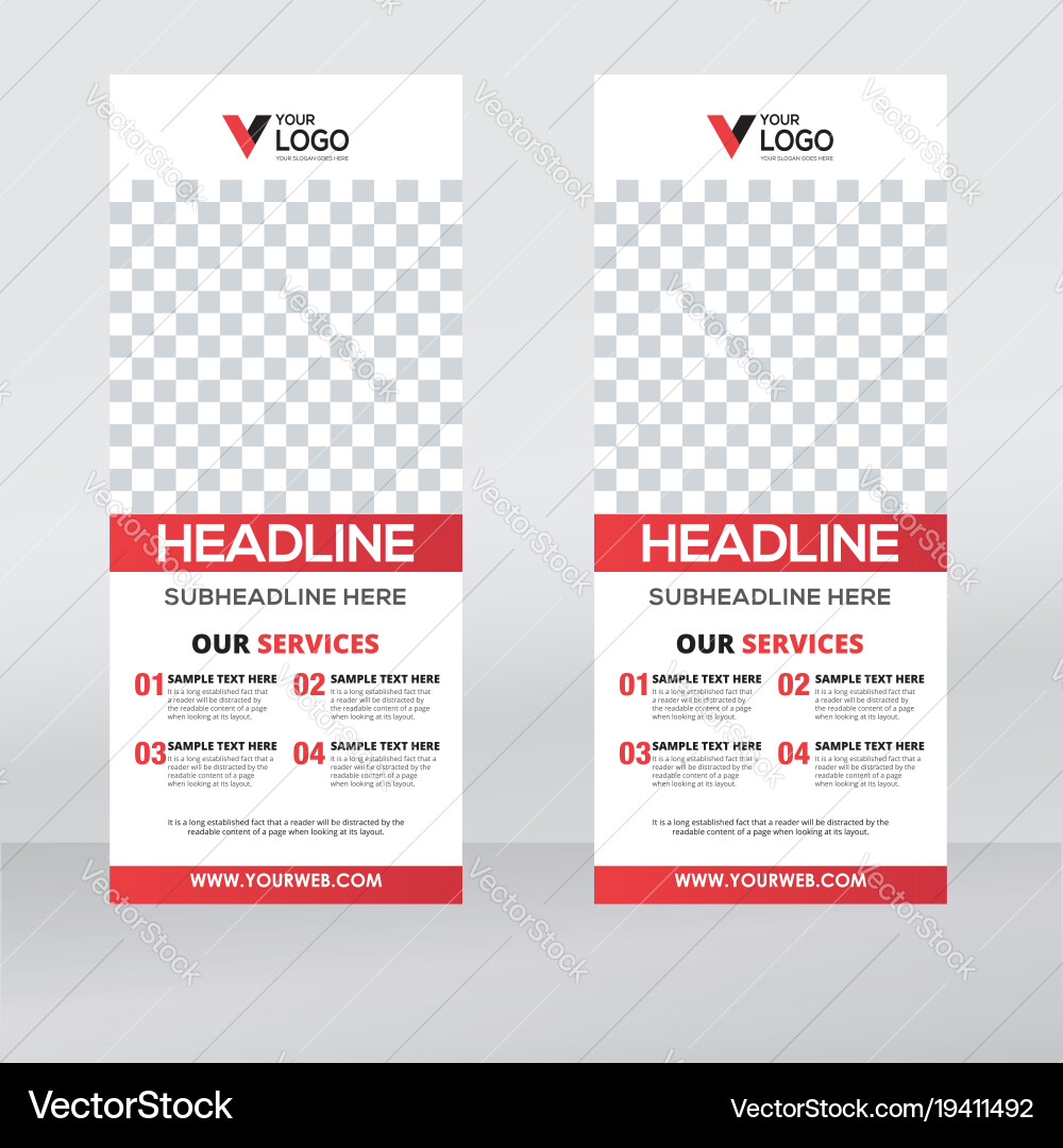 Creative Roll Up Banner Design Template Royalty Free Vector