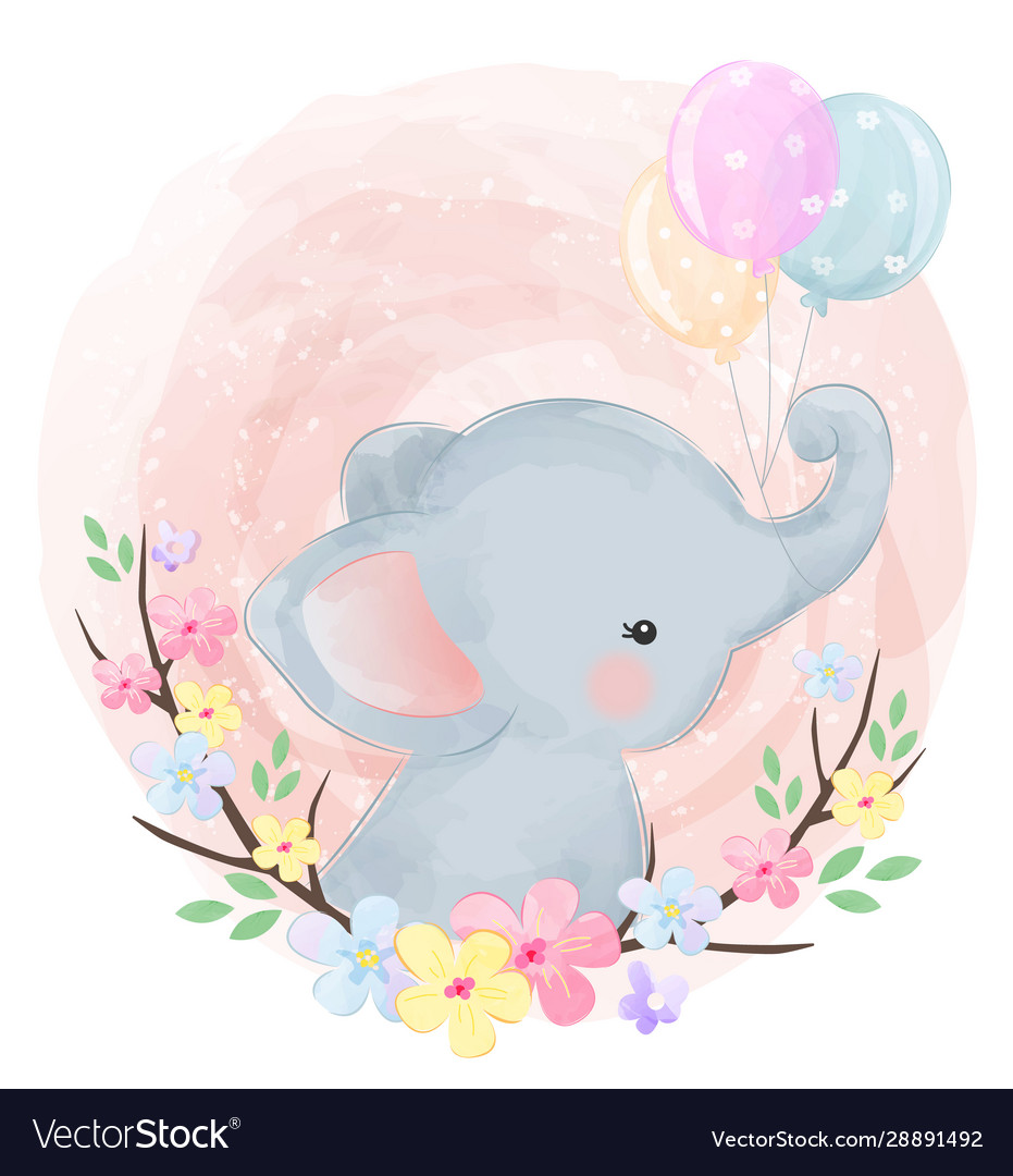 Cute elephant Royalty Free Vector Image - VectorStock