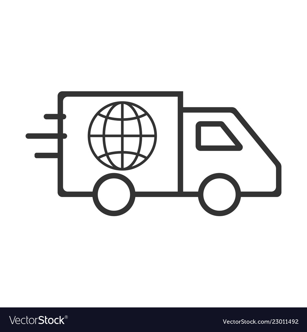 Global delivery icon flat Royalty Free Vector Image