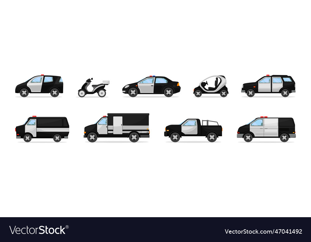 Police car or radio motor patrol vehicle Vector Image