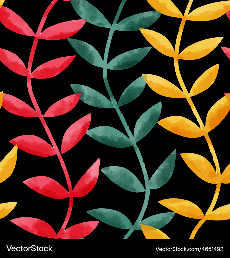 Seamless pattern with leaves Royalty Free Vector Image