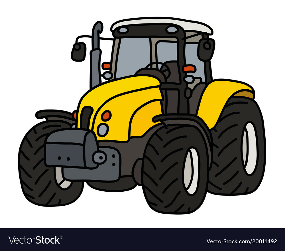 Yellow heavy tractor Royalty Free Vector Image