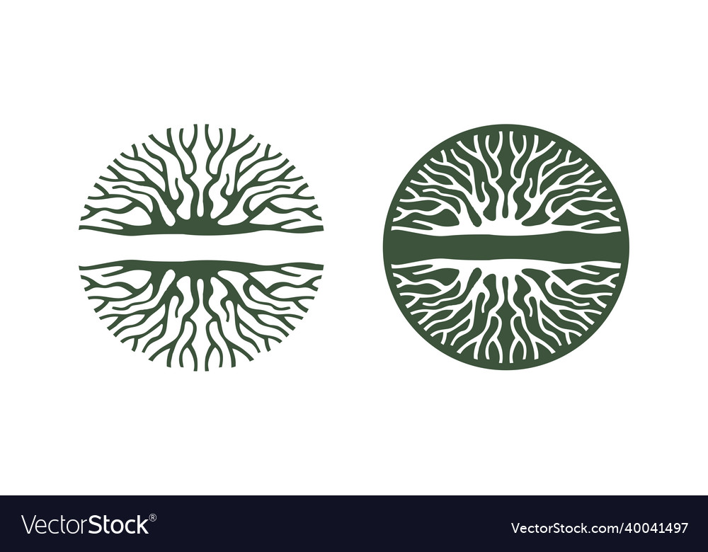 Abstract circle root sign