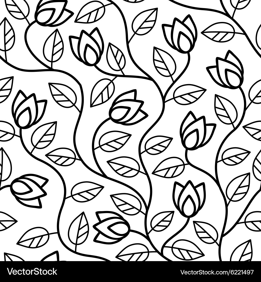 Abstract flowers seamless pattern Royalty Free Vector Image