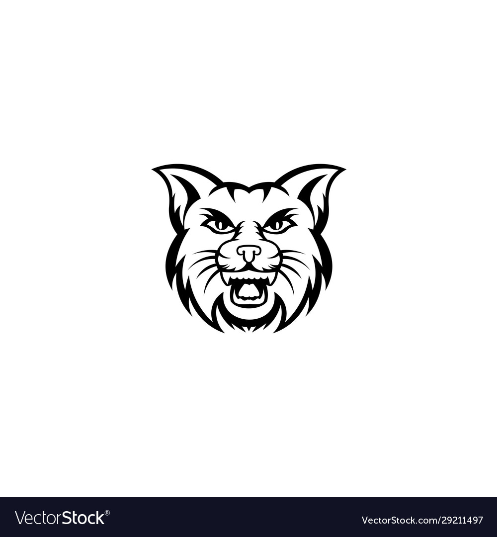 Premium Vector  Angry cat head hand drawing style