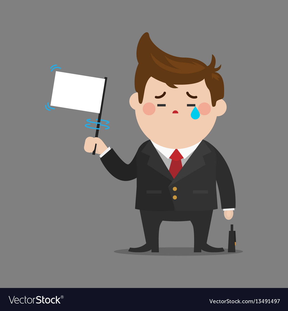 Businessman give up