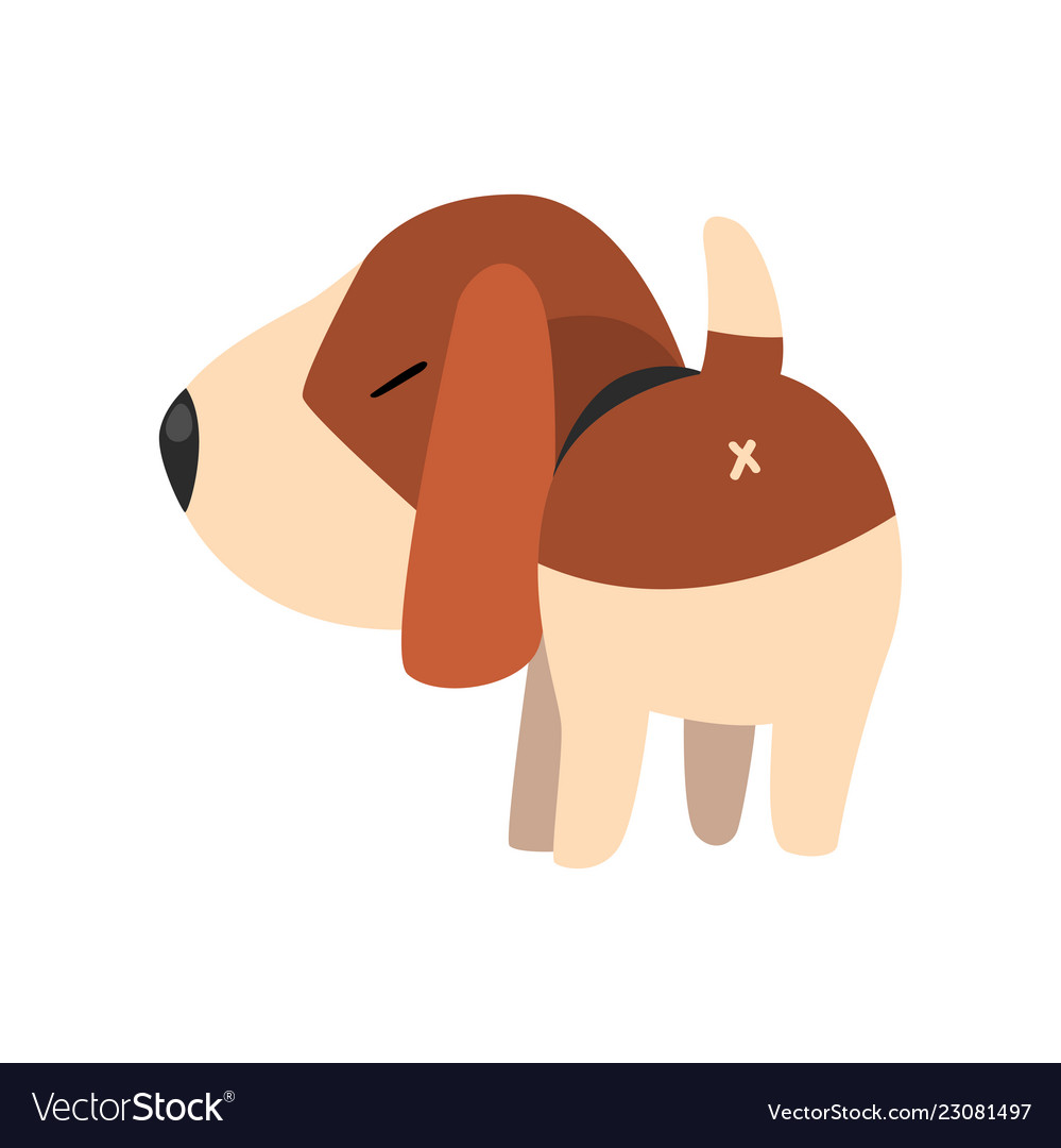 Cute beagle dog back view funny animal Royalty Free Vector