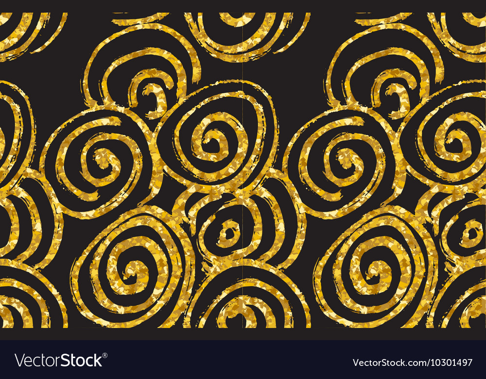 Hand drawn seamless gold glitter pattern abstract Vector Image