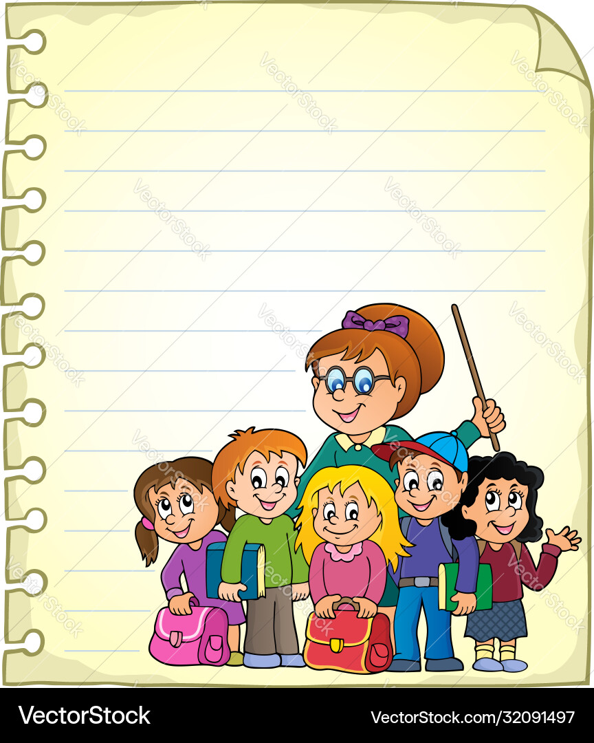 Notebook page with school class Royalty Free Vector Image