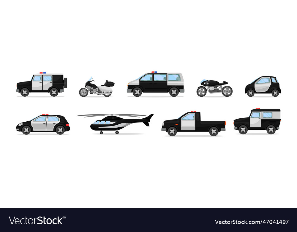 Police car or radio motor patrol vehicle Vector Image