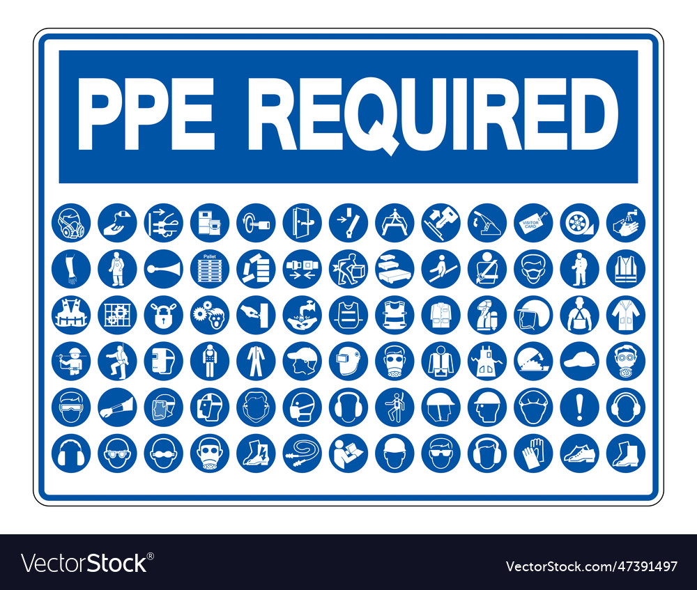 Required personal protective equipment ppe Vector Image