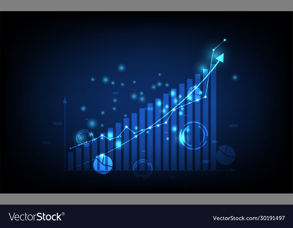 Technology business background graph financial Vector Image