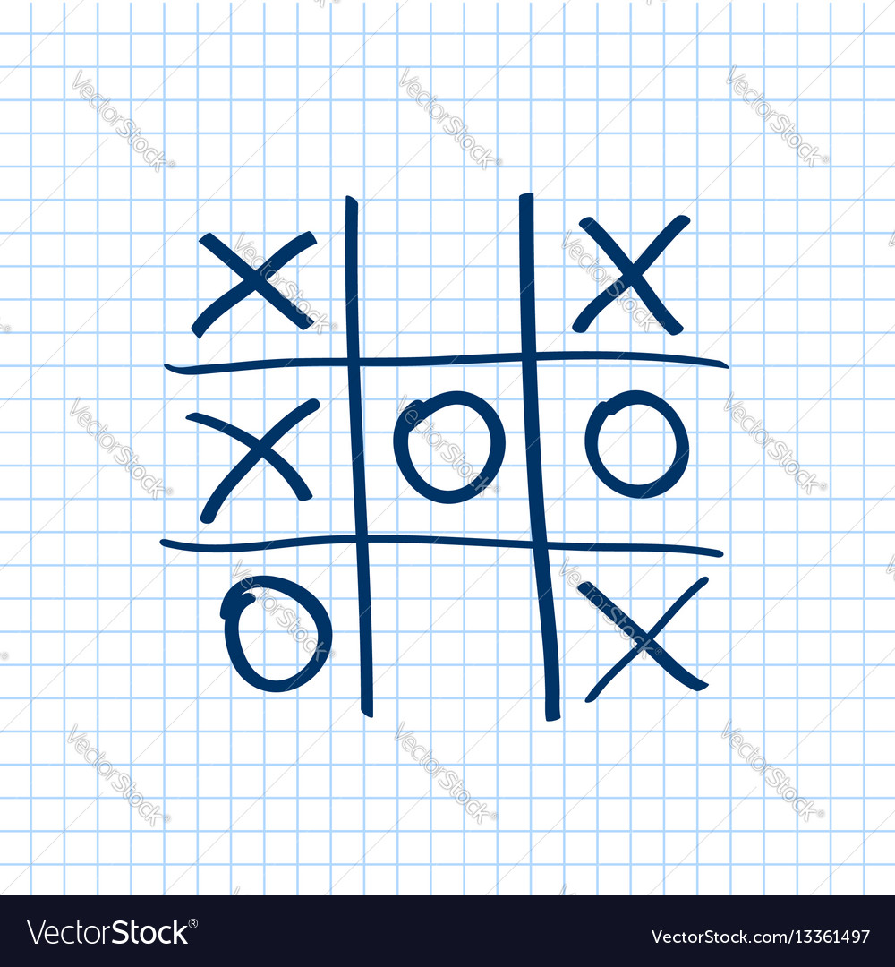 Tic tac toe. Noughts and crosses board game icon isolated. Vector