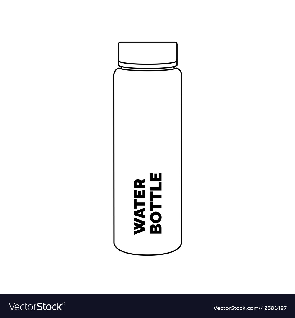 Water bottle outline icon on isolated white Vector Image