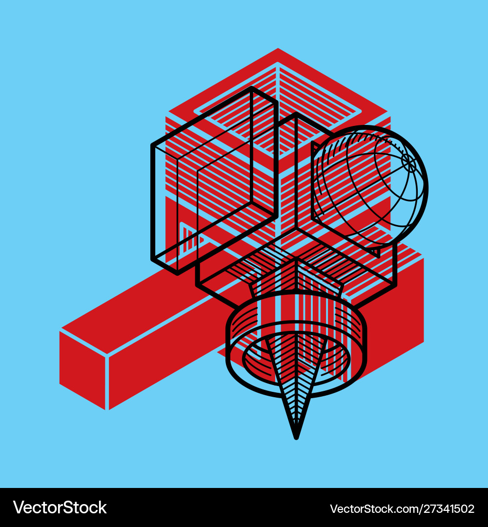 Abstract trigonometric construction dimensional Vector Image