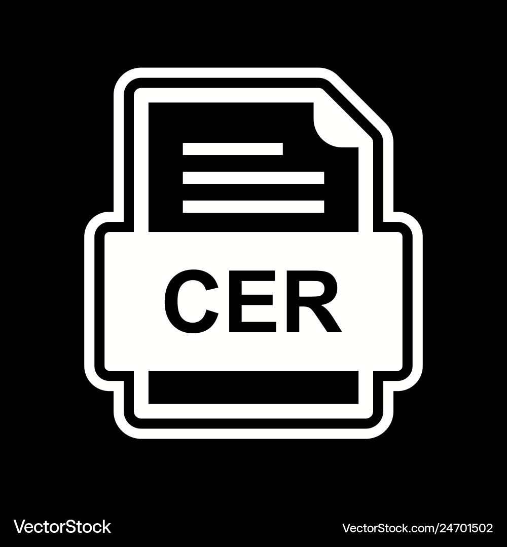 Cer file document icon Royalty Free Vector Image
