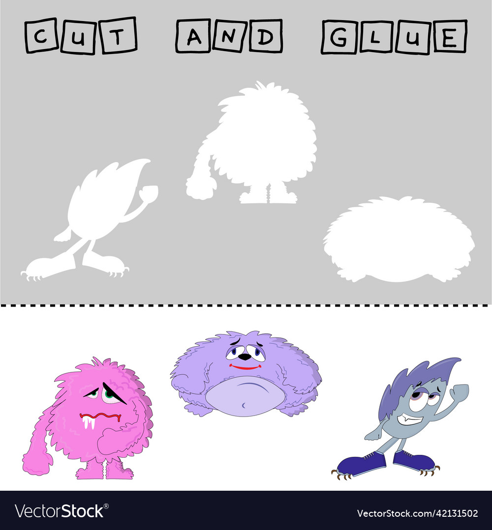 Cut and glue 3 Royalty Free Vector Image - VectorStock