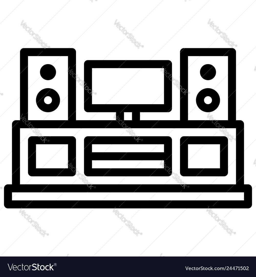 Entertainment center icon with outline style eps10