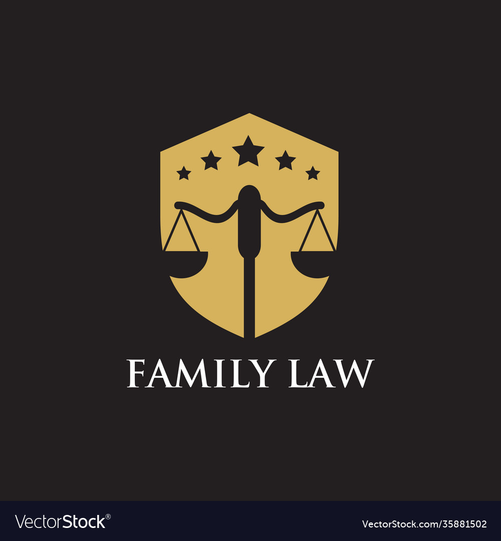 Family law logo design with emblem design Vector Image